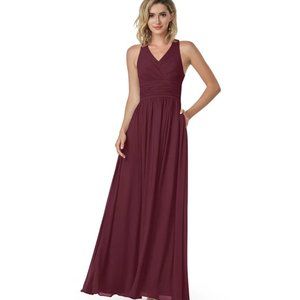Azazie Natasha Bridesmaid Dress, Cabernet, Size A8